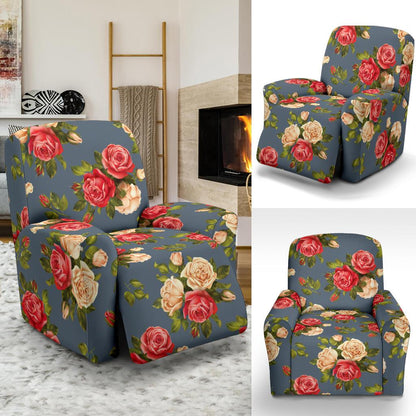 Rose Pattern Print Design RO017 Recliner Slipcover-JORJUNE.COM