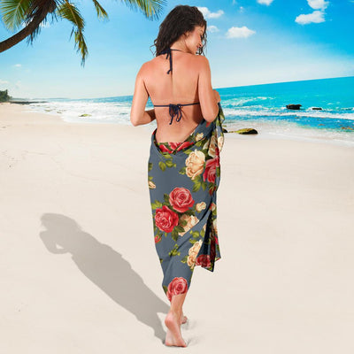 Rose Pattern Print Design RO017 Sarong Pareo Wrap-JORJUNE.COM