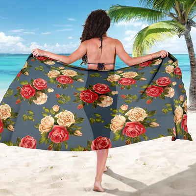 Rose Pattern Print Design RO017 Sarong Pareo Wrap-JORJUNE.COM