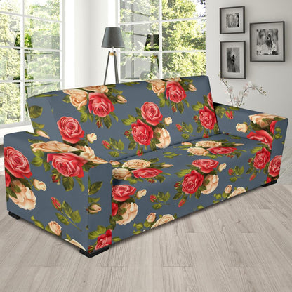 Rose Pattern Print Design RO017 Sofa Slipcover-JORJUNE.COM
