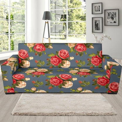 Rose Pattern Print Design RO017 Sofa Slipcover-JORJUNE.COM