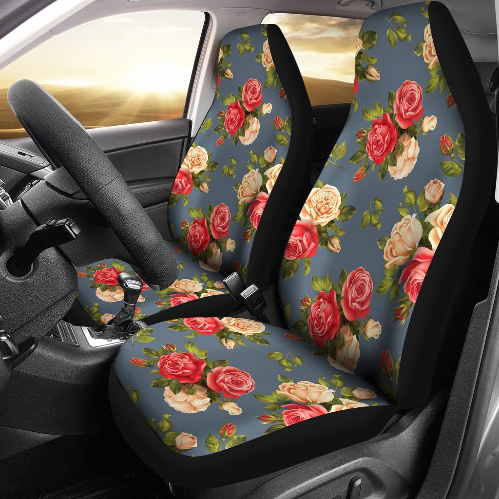 Rose Pattern Print Design RO017 Universal Fit Car Seat Covers-JorJune