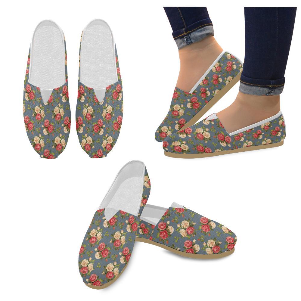 Rose Pattern Print Design RO017 Women Casual Shoes-JorJune.com