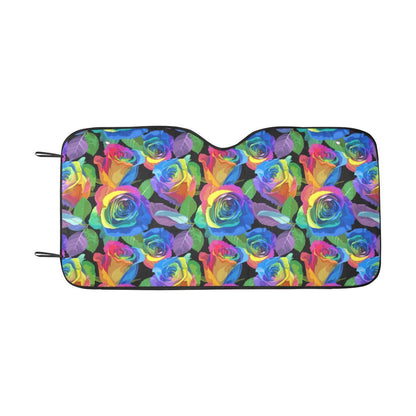 Rose Pattern Print Design RO02 Car Sun Shade-JorJune