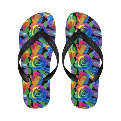 Rose Pattern Print Design RO02 Flip Flops-JorJune