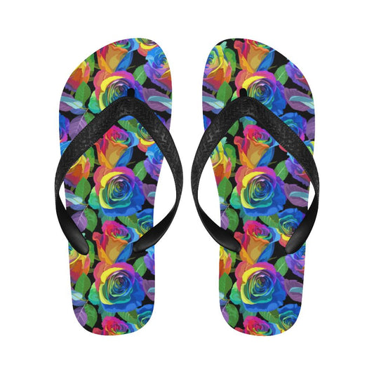 Rose Pattern Print Design RO02 Flip Flops-JorJune