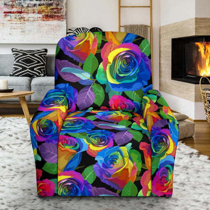 Rose Pattern Print Design RO02 Recliner Slipcover-JORJUNE.COM