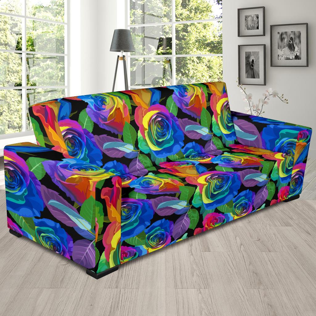 Rose Pattern Print Design RO02 Sofa Slipcover-JORJUNE.COM