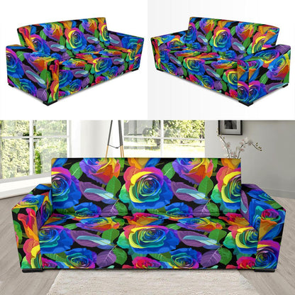 Rose Pattern Print Design RO02 Sofa Slipcover-JORJUNE.COM