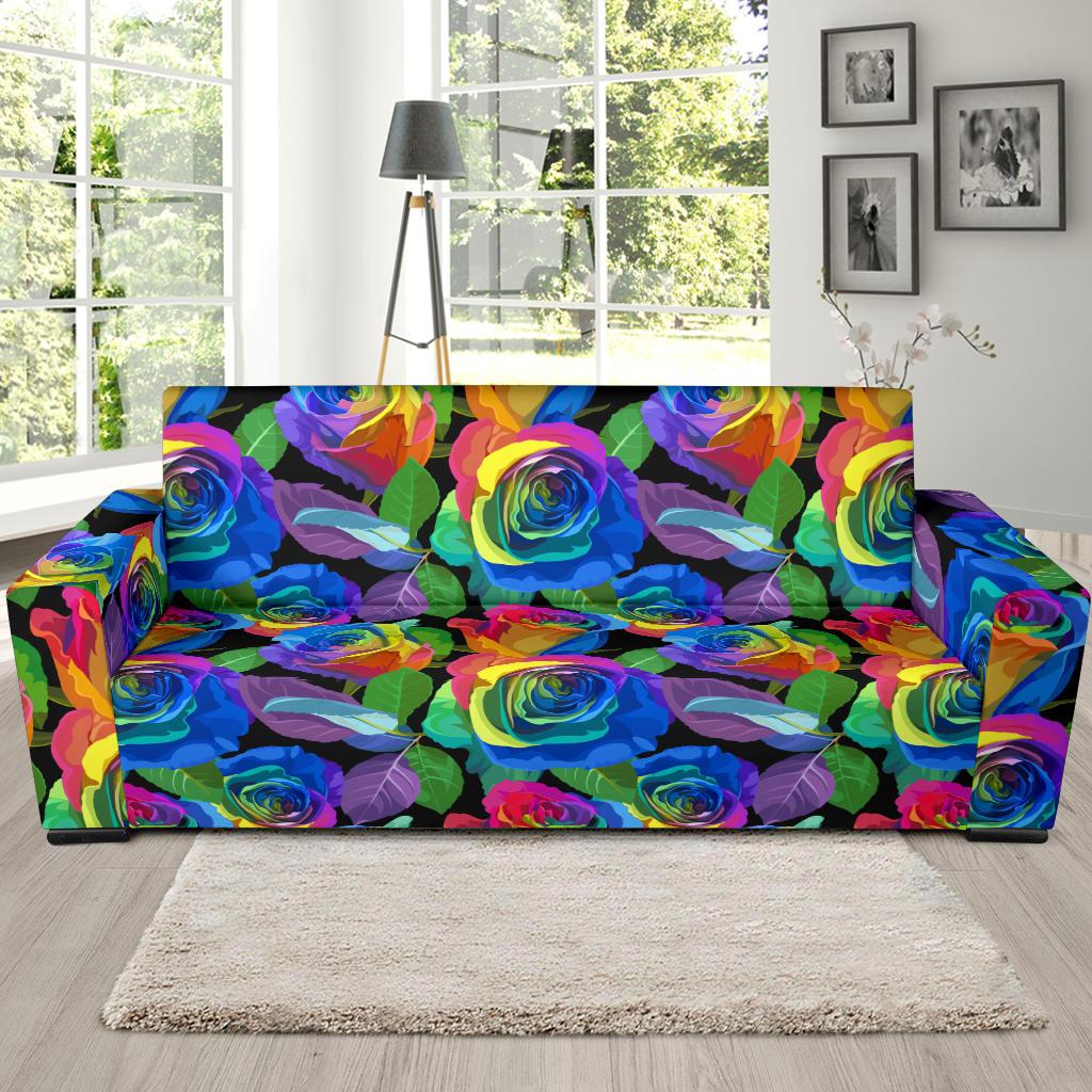 Rose Pattern Print Design RO02 Sofa Slipcover-JORJUNE.COM