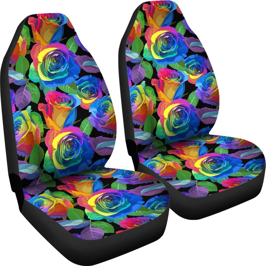 Rose Pattern Print Design RO02 Universal Fit Car Seat Covers-JorJune