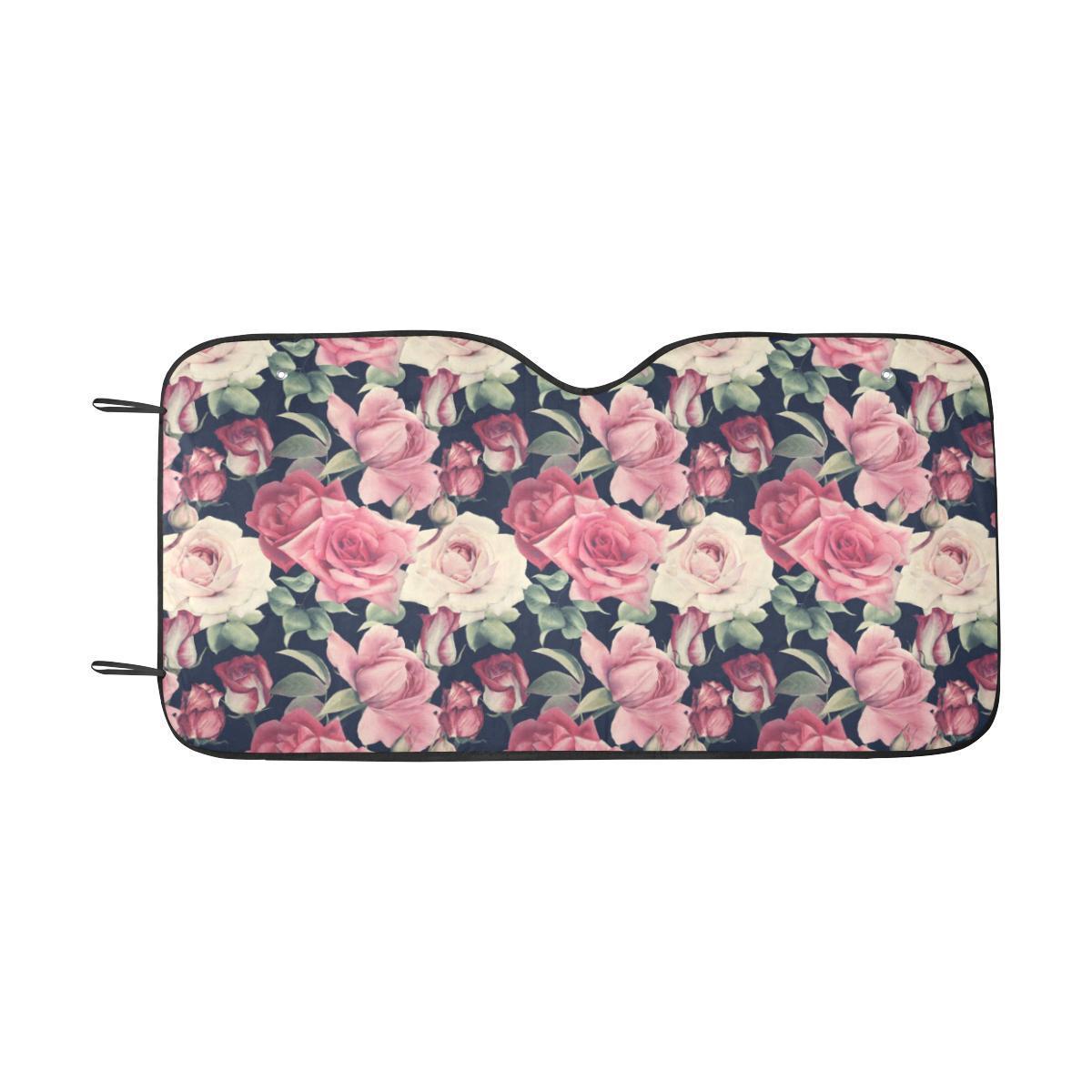 Rose Pattern Print Design RO05 Car Sun Shade-JorJune
