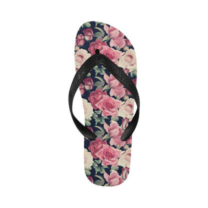 Rose Pattern Print Design RO05 Flip Flops-JorJune