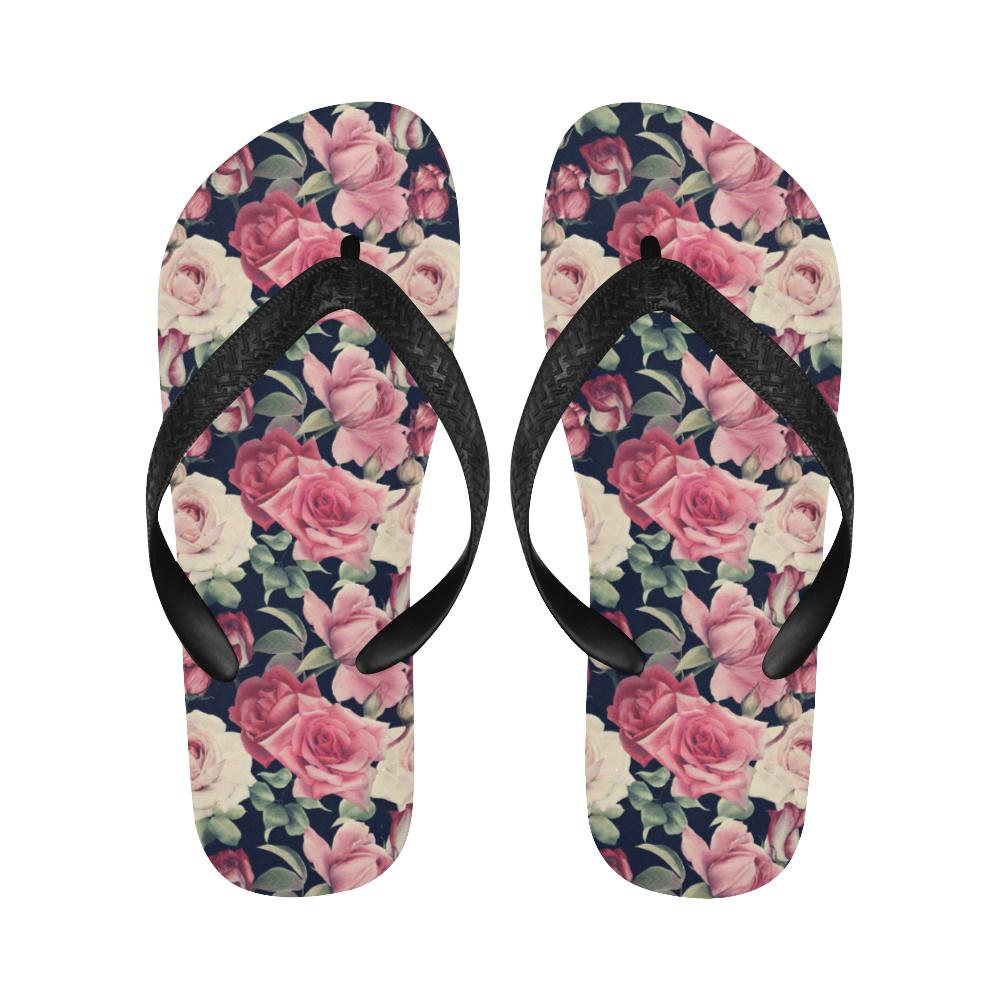 Rose Pattern Print Design RO05 Flip Flops-JorJune