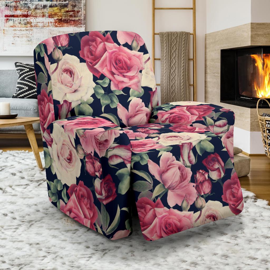 Rose Pattern Print Design RO05 Recliner Slipcover-JORJUNE.COM