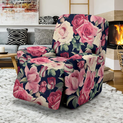 Rose Pattern Print Design RO05 Recliner Slipcover-JORJUNE.COM