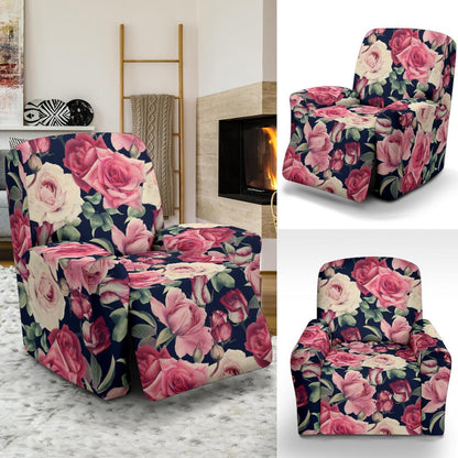 Rose Pattern Print Design RO05 Recliner Slipcover-JORJUNE.COM