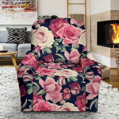 Rose Pattern Print Design RO05 Recliner Slipcover-JORJUNE.COM