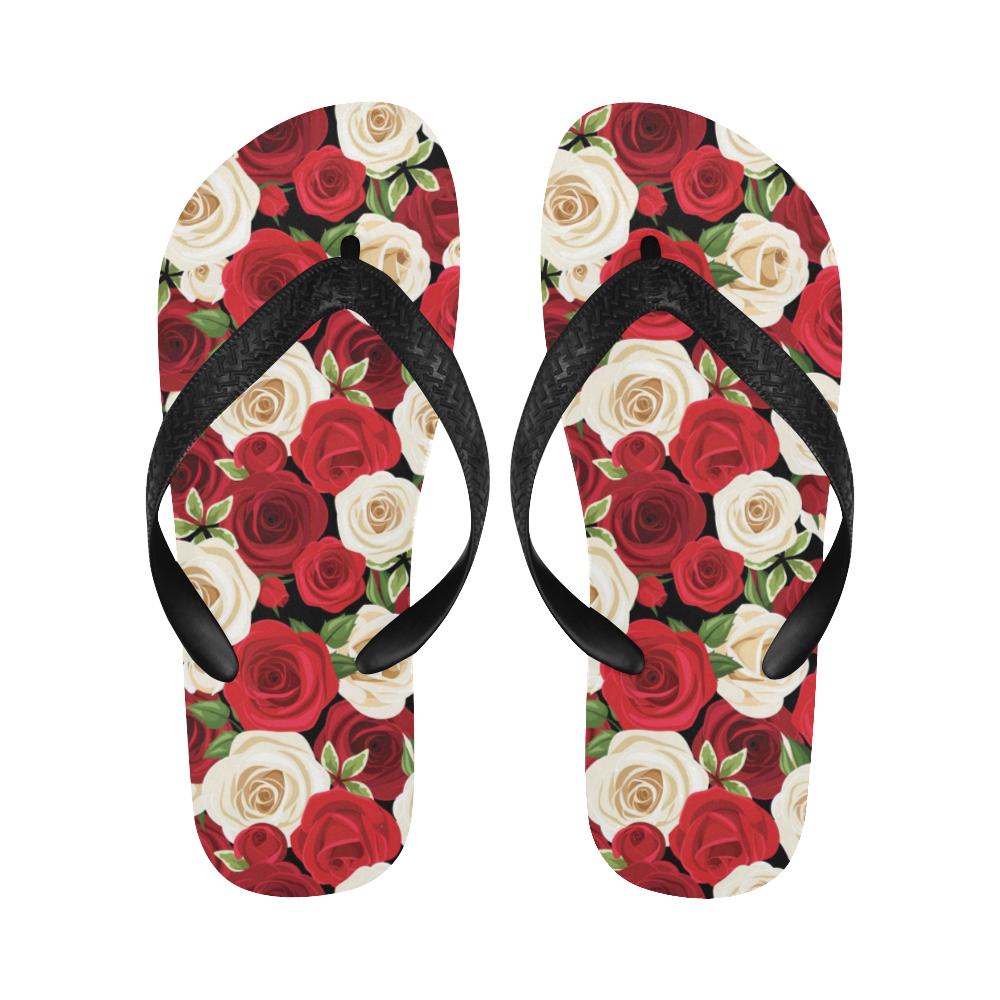 Rose Pattern Print Design RO06 Flip Flops-JorJune