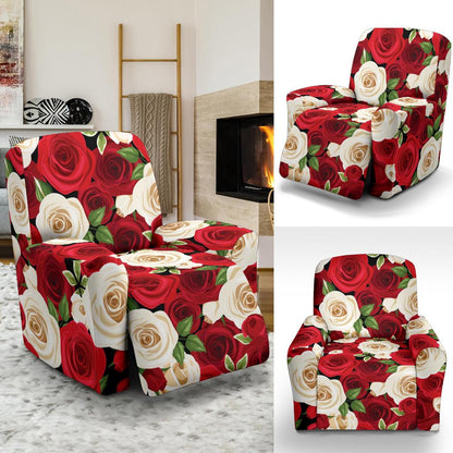 Rose Pattern Print Design RO06 Recliner Slipcover-JORJUNE.COM