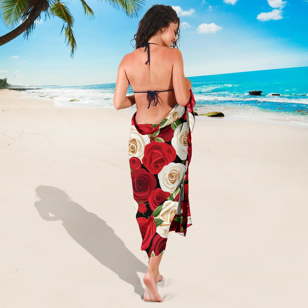 Rose Pattern Print Design RO06 Sarong Pareo Wrap-JORJUNE.COM
