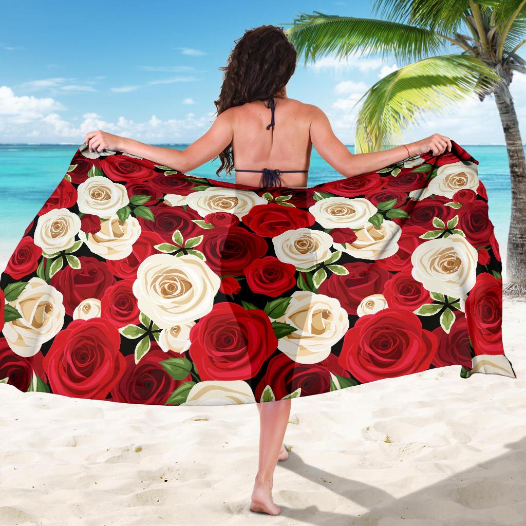 Rose Pattern Print Design RO06 Sarong Pareo Wrap-JORJUNE.COM