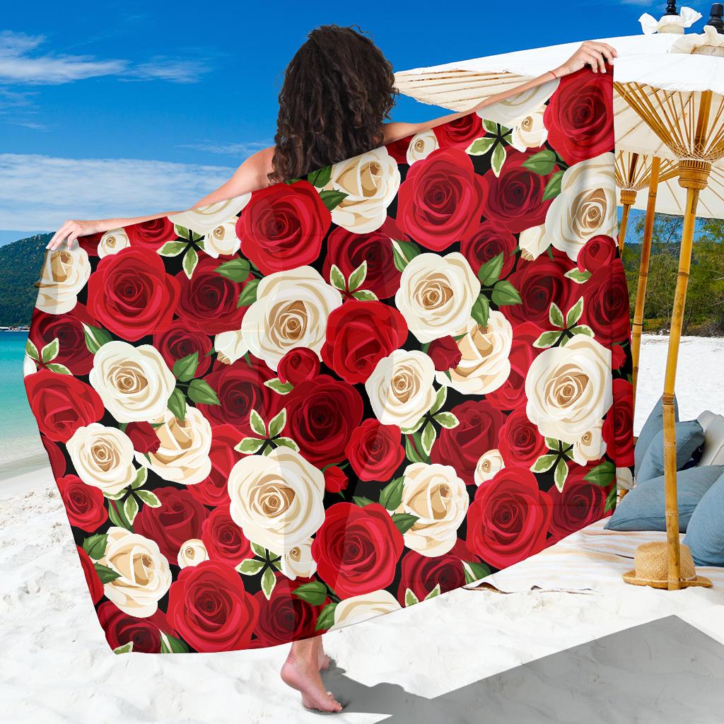 Rose Pattern Print Design RO06 Sarong Pareo Wrap-JORJUNE.COM