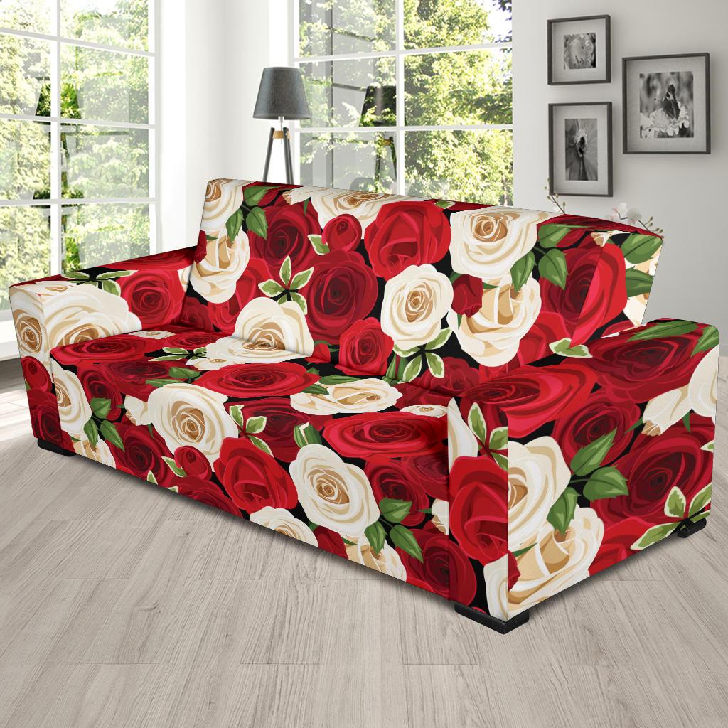 Rose Pattern Print Design RO06 Sofa Slipcover-JORJUNE.COM
