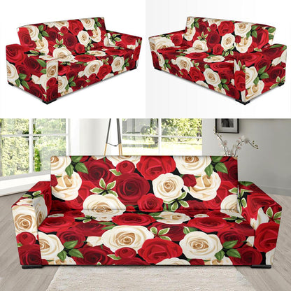 Rose Pattern Print Design RO06 Sofa Slipcover-JORJUNE.COM