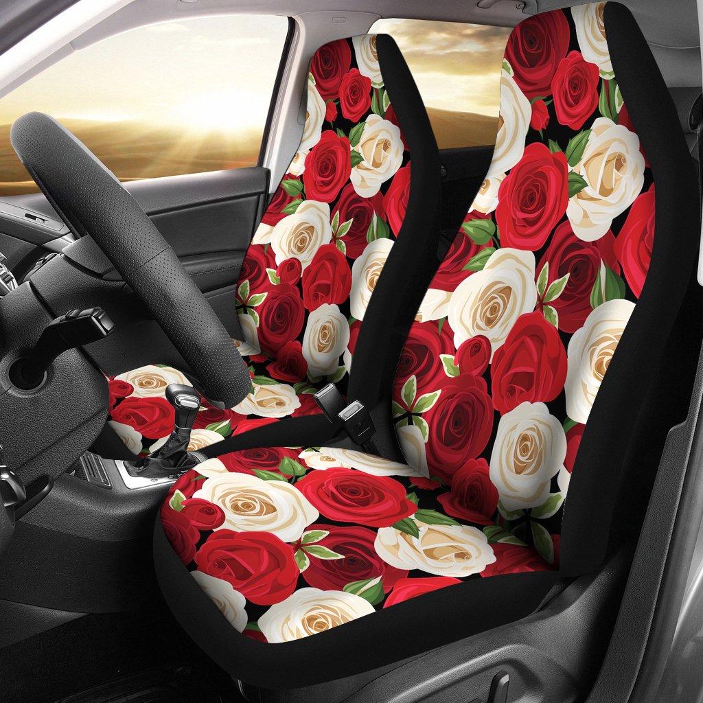 Rose Pattern Print Design RO06 Universal Fit Car Seat Covers-JorJune