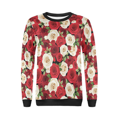 Rose Pattern Print Design RO06 Women Long Sleeve Sweatshirt-JorJune