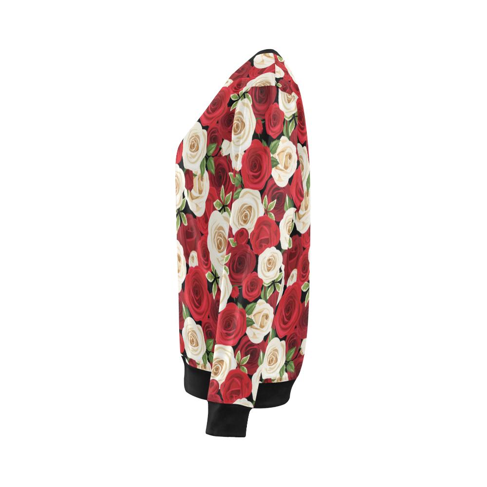 Rose Pattern Print Design RO06 Women Long Sleeve Sweatshirt-JorJune