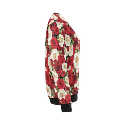 Rose Pattern Print Design RO06 Women Long Sleeve Sweatshirt-JorJune
