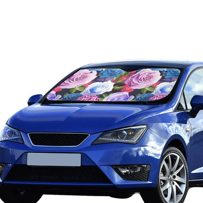 Rose Pattern Print Design RO09 Car Sun Shade-JorJune