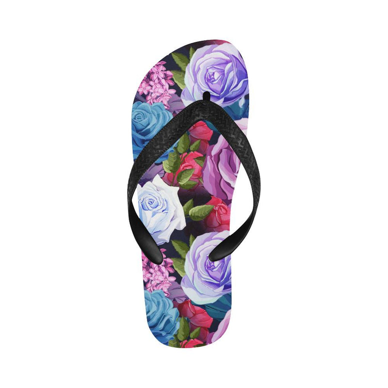 Rose Pattern Print Design RO09 Flip Flops-JorJune