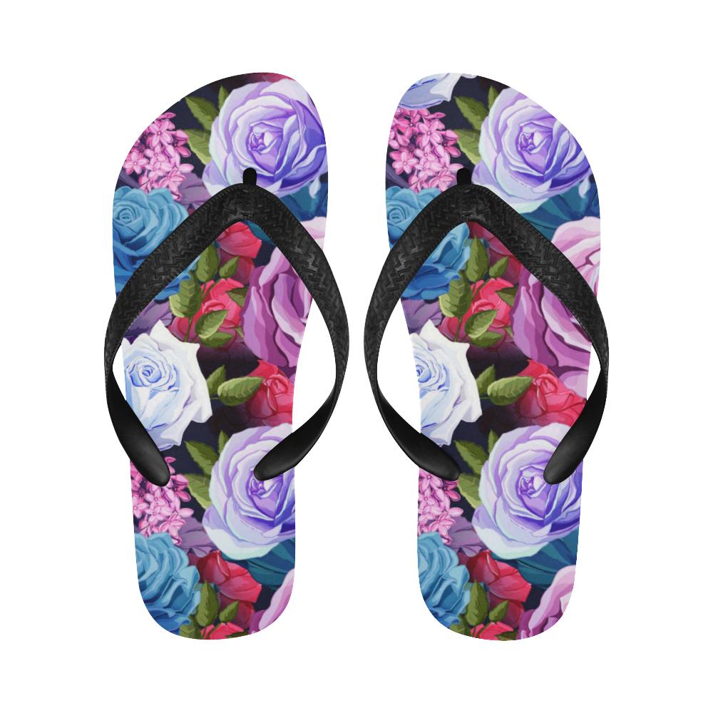 Rose Pattern Print Design RO09 Flip Flops-JorJune