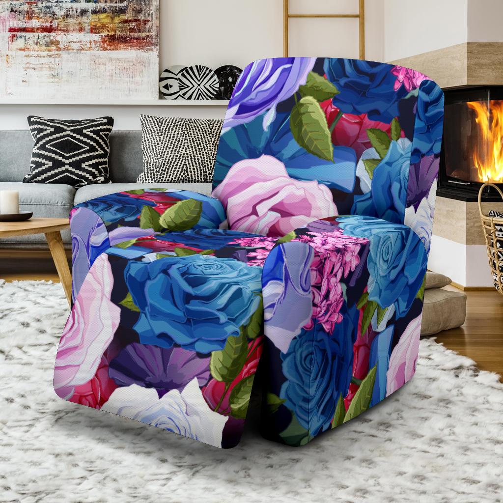 Rose Pattern Print Design RO09 Recliner Slipcover-JORJUNE.COM