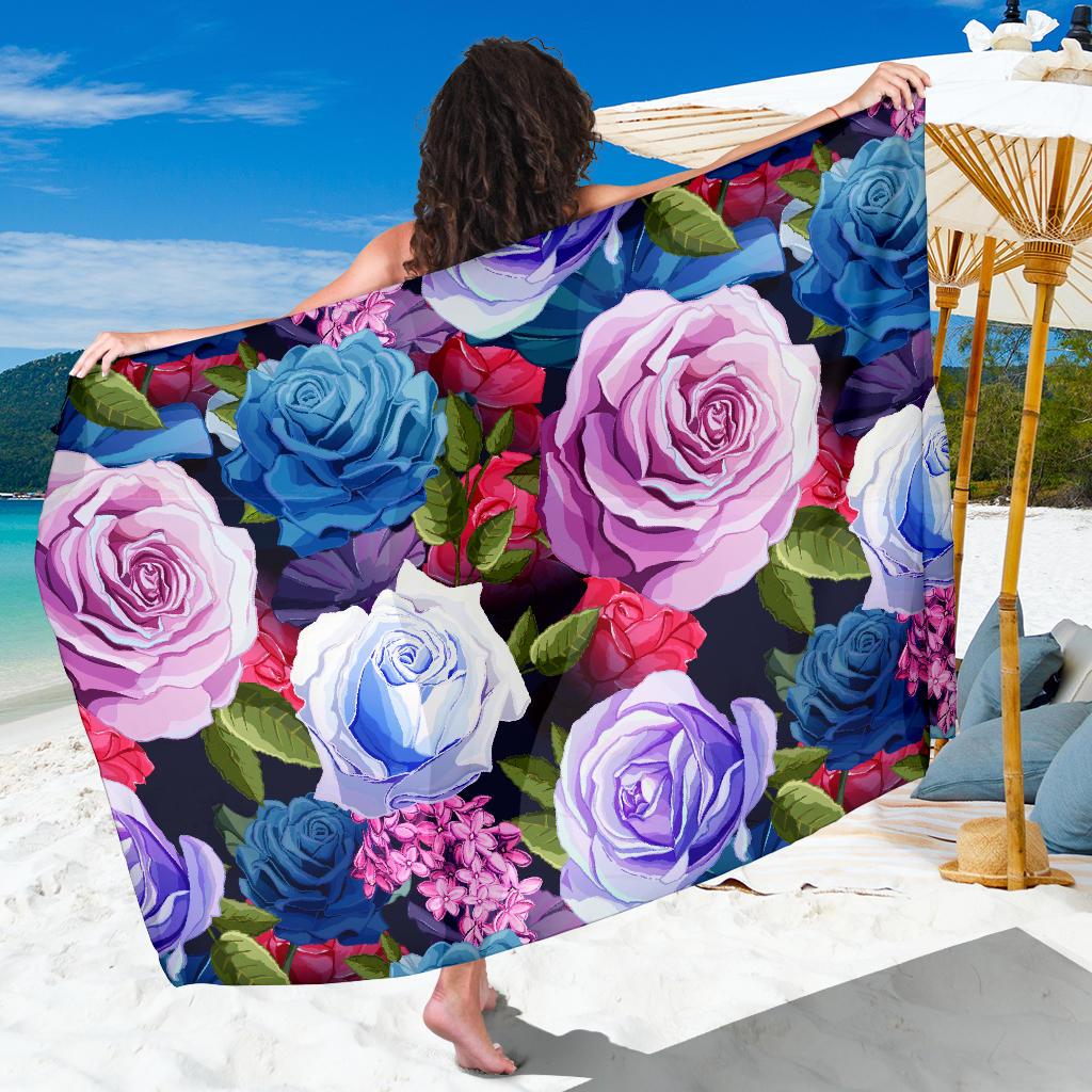 Rose Pattern Print Design RO09 Sarong Pareo Wrap-JORJUNE.COM