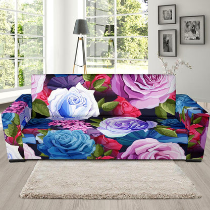 Rose Pattern Print Design RO09 Sofa Slipcover-JORJUNE.COM
