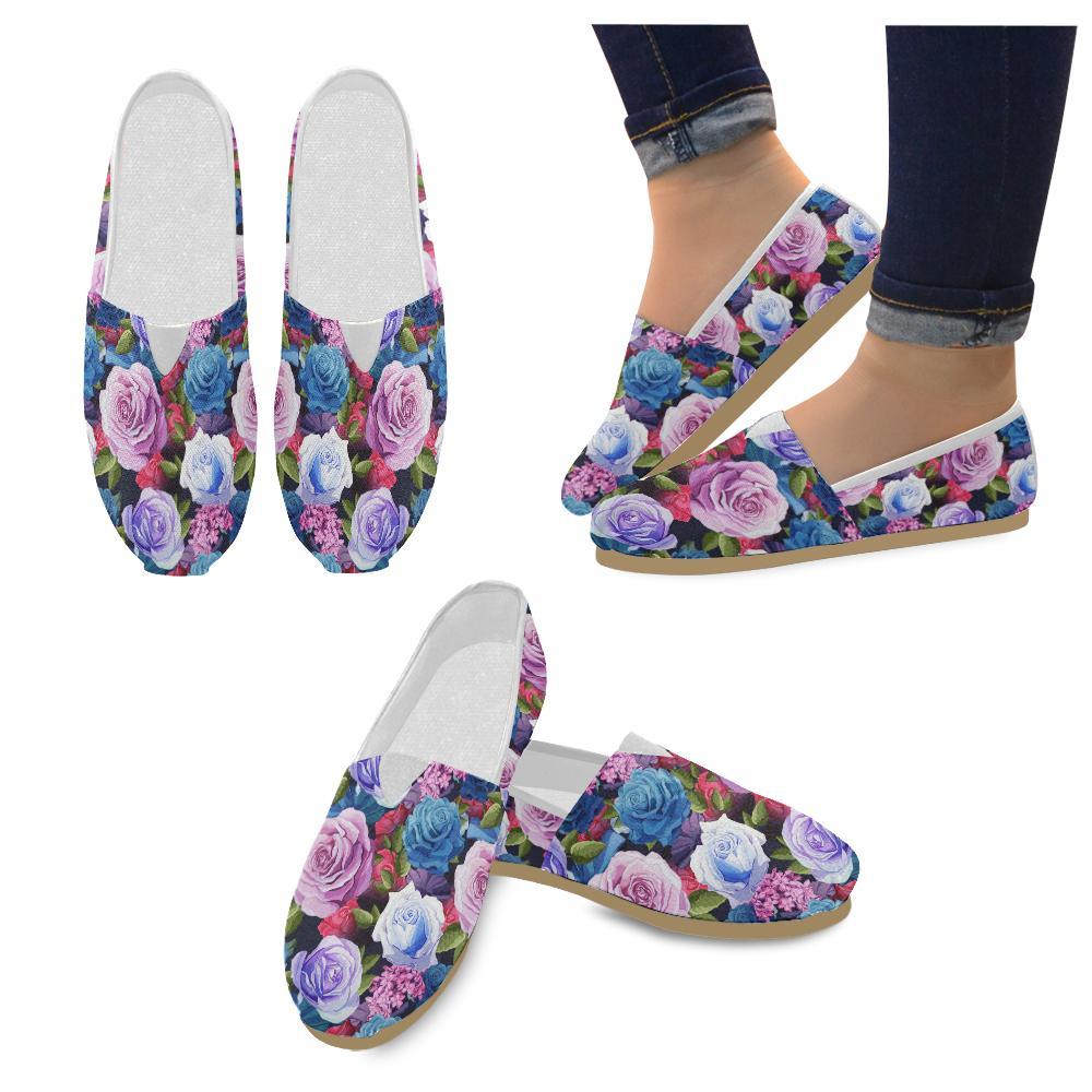 Rose Pattern Print Design RO09 Women Casual Shoes-JorJune.com