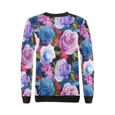 Rose Pattern Print Design RO09 Women Long Sleeve Sweatshirt-JorJune