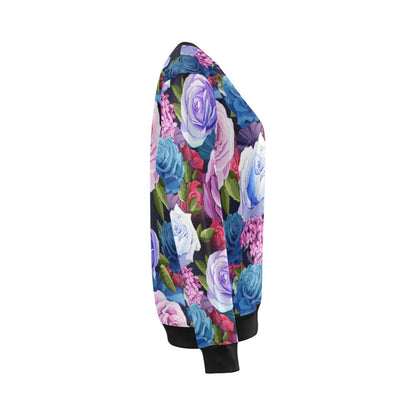 Rose Pattern Print Design RO09 Women Long Sleeve Sweatshirt-JorJune