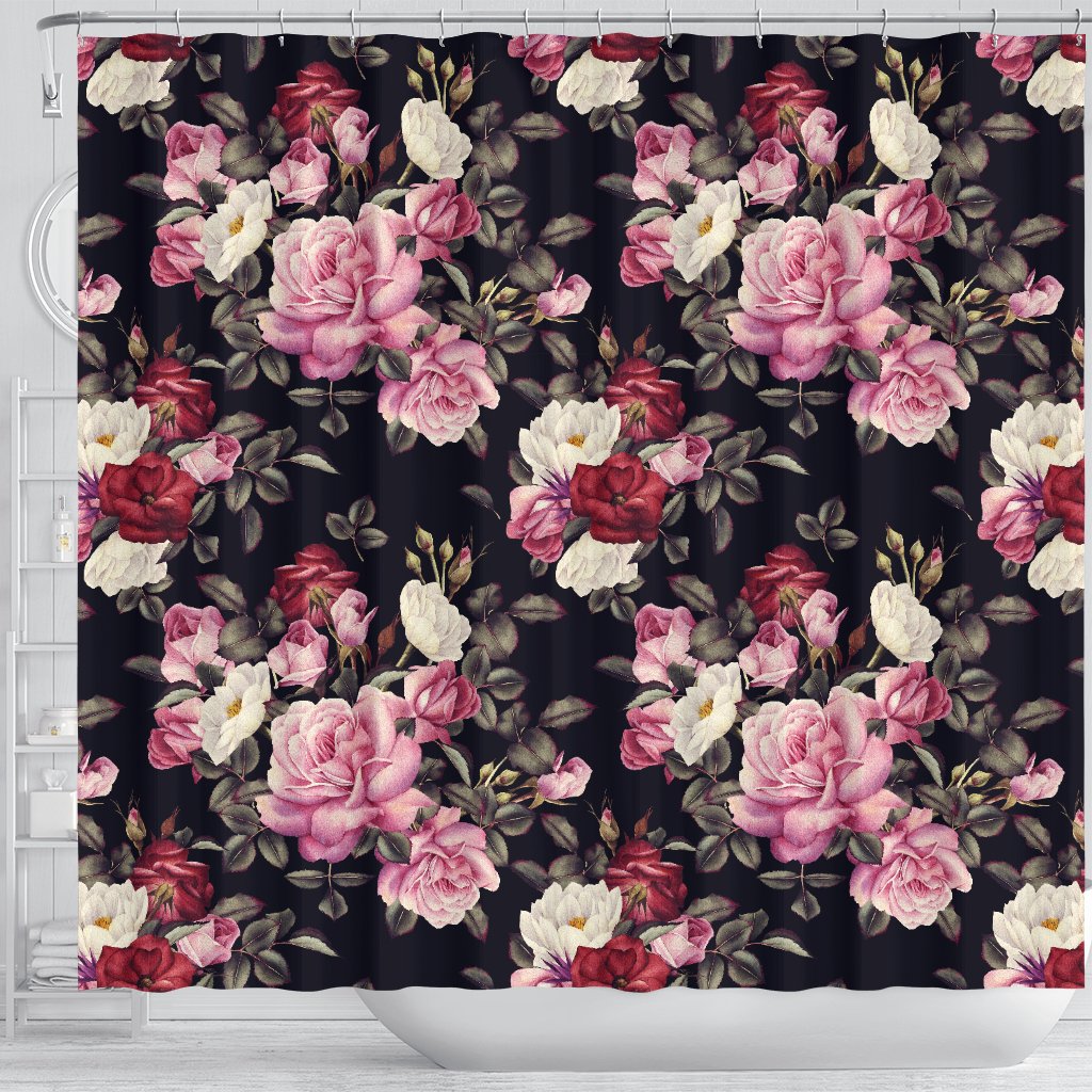 Rose Pattern Shower Curtain