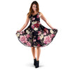 Rose Pattern Sleeveless Mini Dress