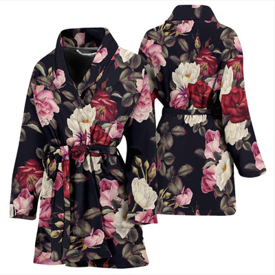 Rose Pattern Women Bath Robe