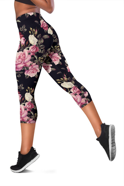 Rose Pattern Women Capris
