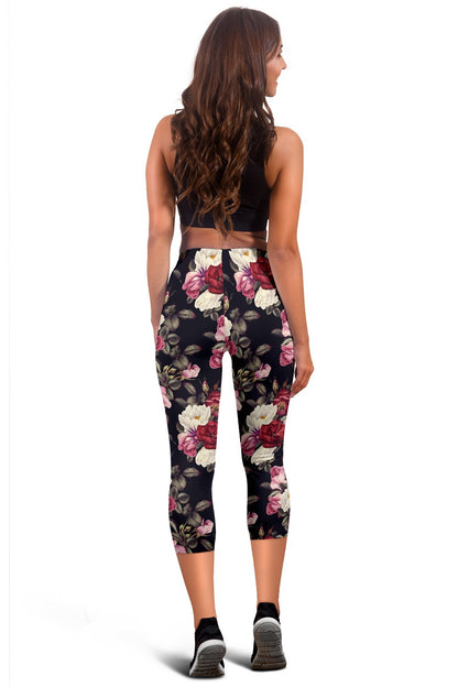 Rose Pattern Women Capris