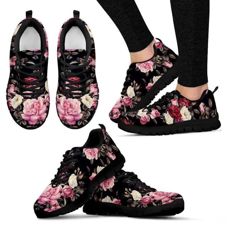 Rose Pattern Women Sneakers