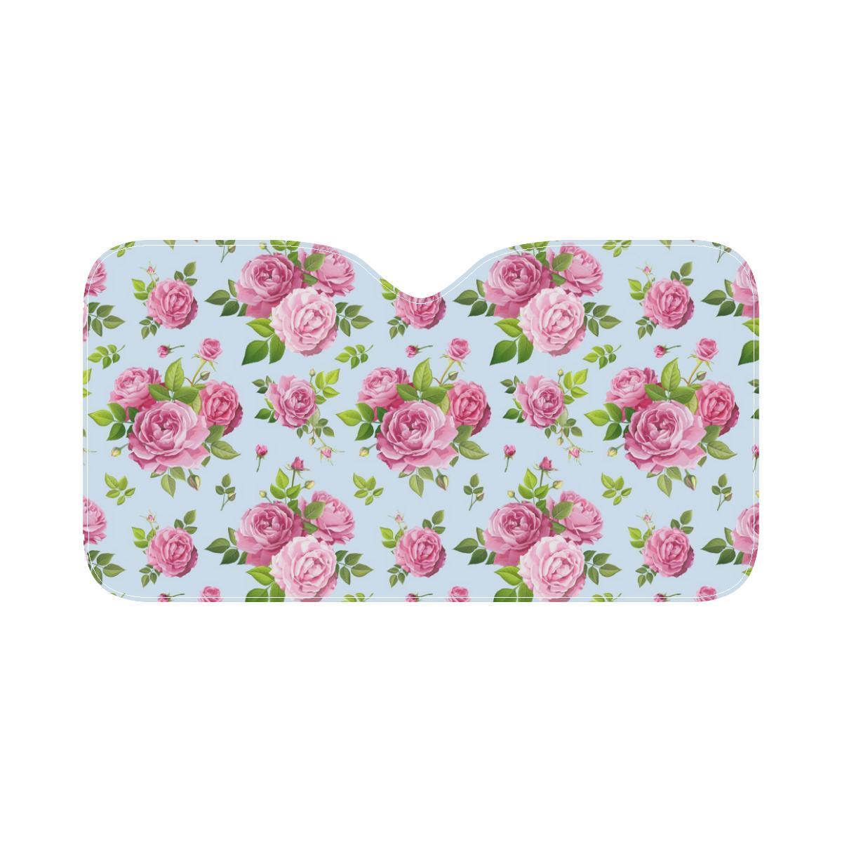 Rose Pink Pattern Print Design RO08 Car Sun Shade-JorJune