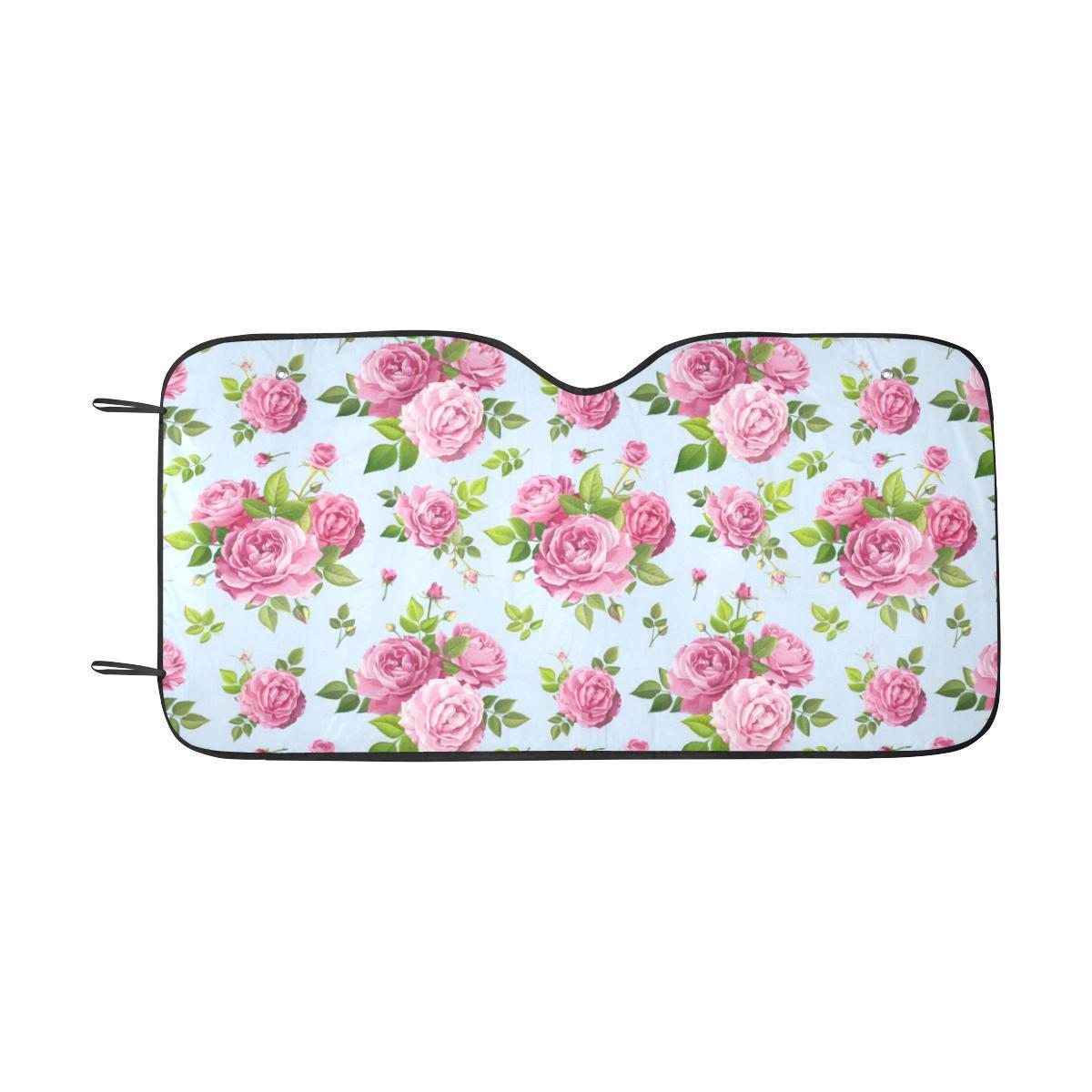 Rose Pink Pattern Print Design RO08 Car Sun Shade-JorJune